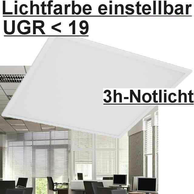 LED Panel 3h Notlicht UGR<19 2700, 4000, 5700K