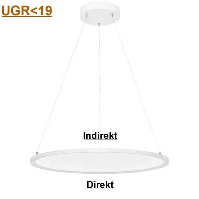 LED Panel Rund Pendelleucht UGR<19 warmweiß