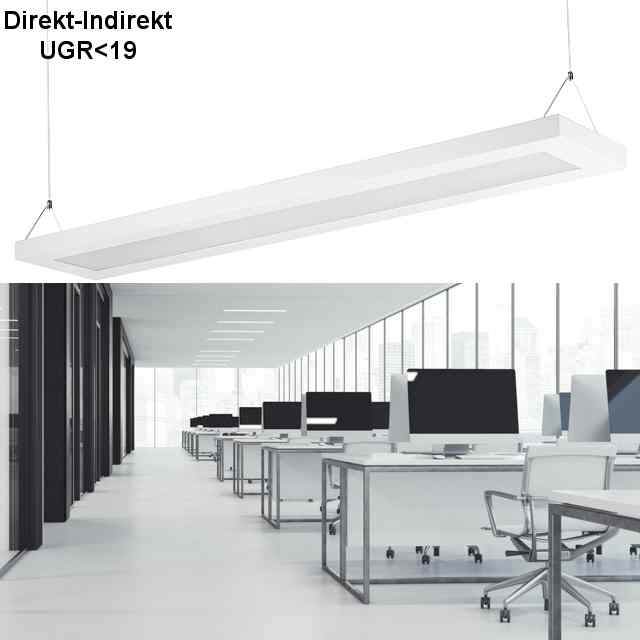 LED Büro-Pendelleuchte Direkt-Indirekt UGR<19