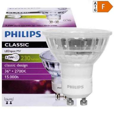 LED-GU10 3,5W, 2700K, 36